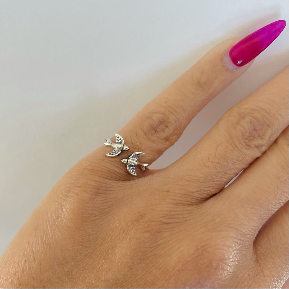 Sterling silver sparrows ring, sparrows ring, bird ring, silver bird ring